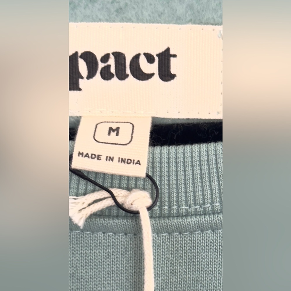 pact Organic Cotton Sage Green Graphic Herbs Crew Neck Slouchy Sweatshirt M & L - Picture 8 of 12